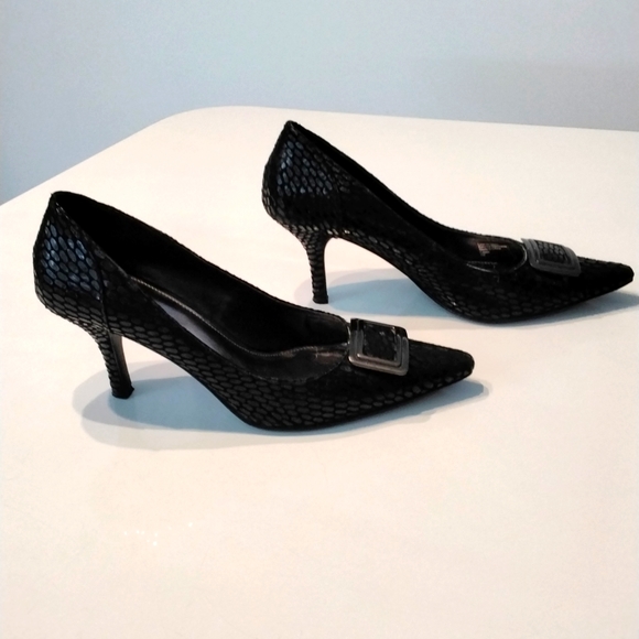 Alfani black heels with buckle detail, size 7M - Picture 4 of 14